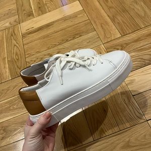 Brand New ABLE Emmy White + Beige Sneakers